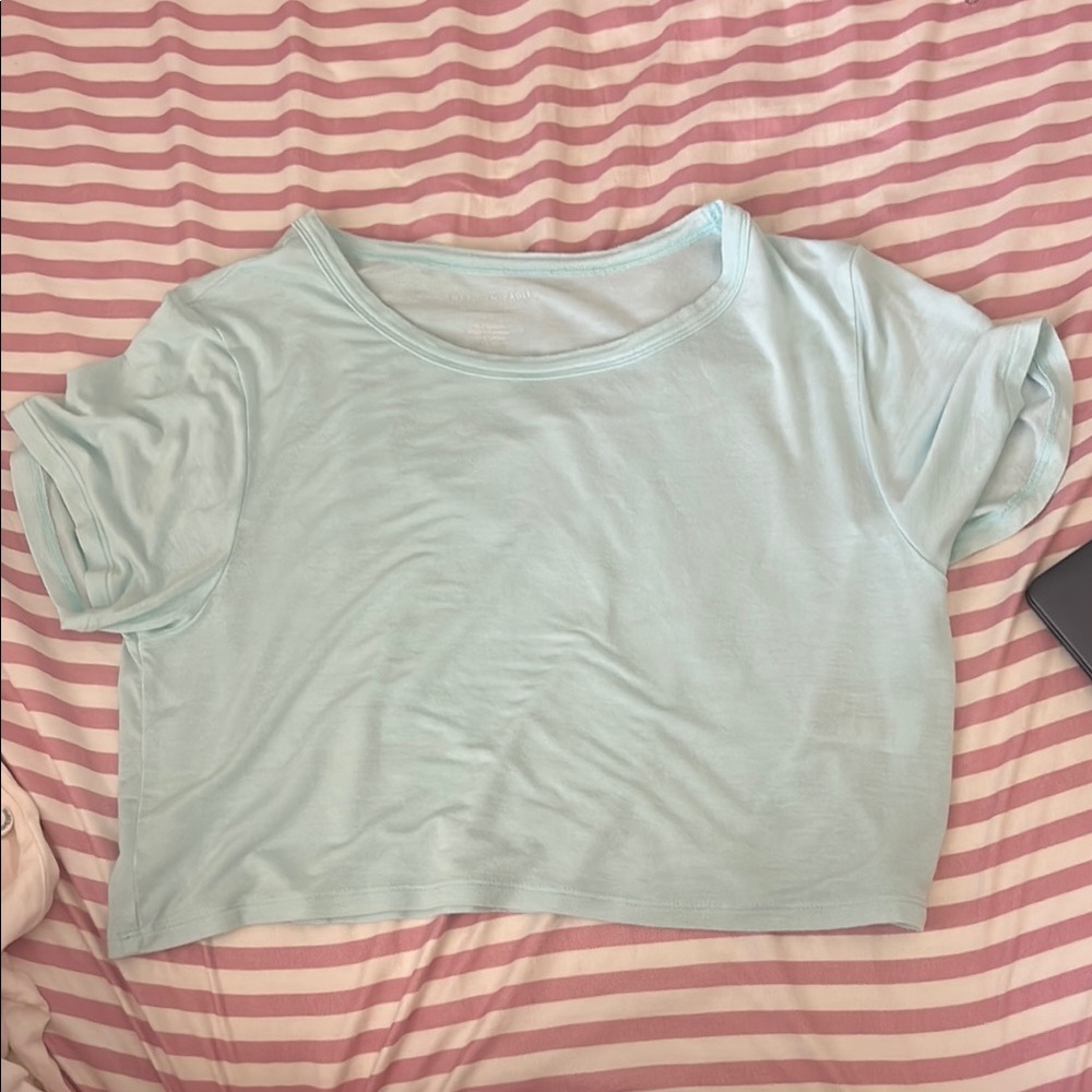 American Eagle Outfitters Light Blue Crop Top